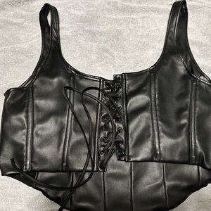Good American Faux Leather Corset (Size 6)